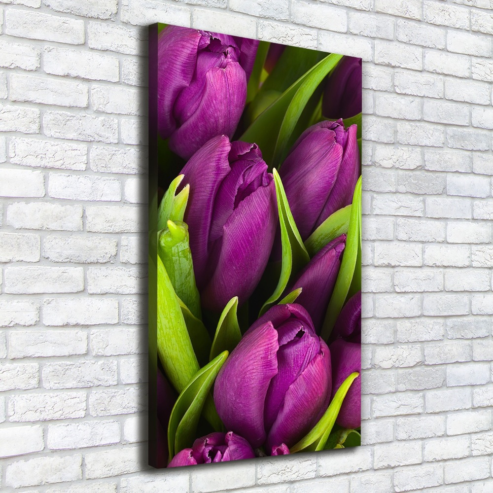 Tableau sur toile Tulipes mauves