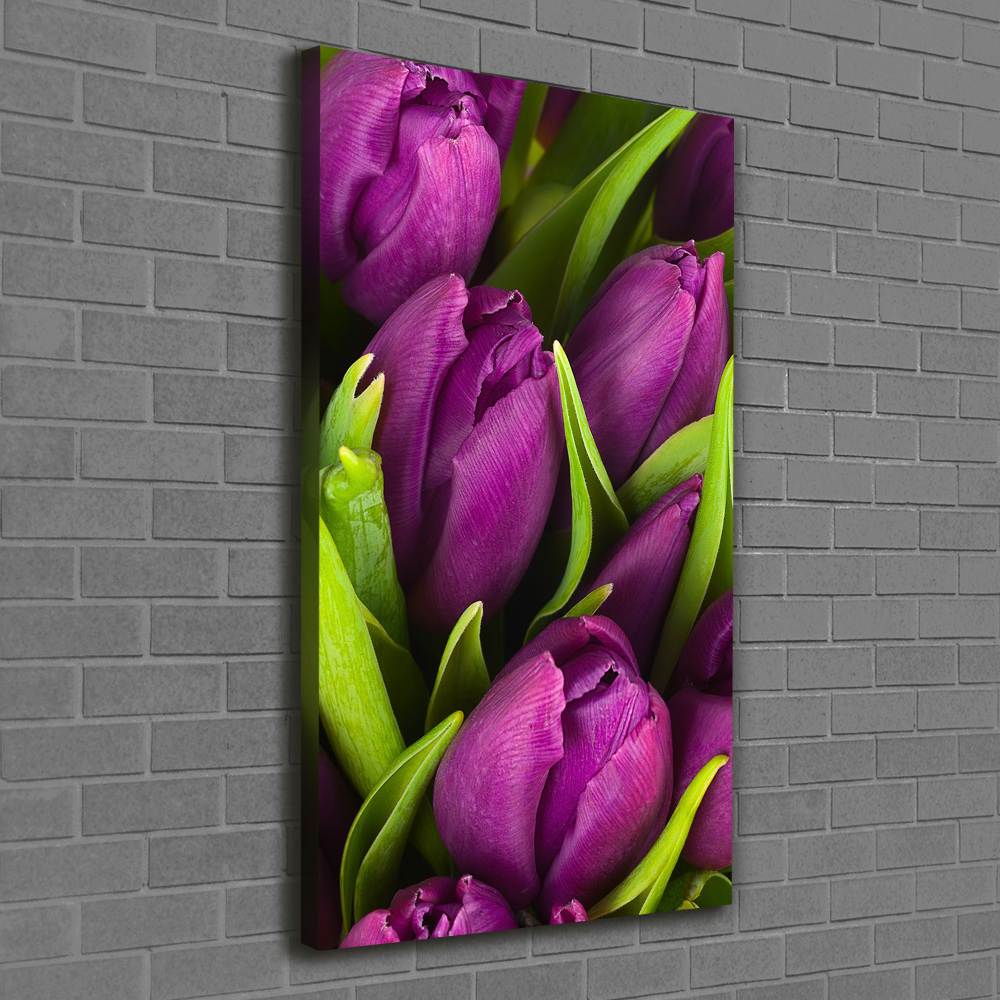 Tableau sur toile Tulipes mauves