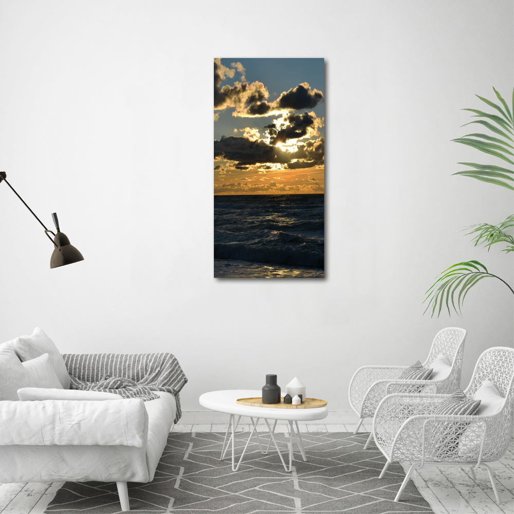 Tableau mural sur toile Coucher de soleil sur la mer