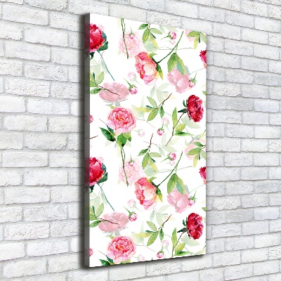 Tableau mural sur toile Roses et pivoines