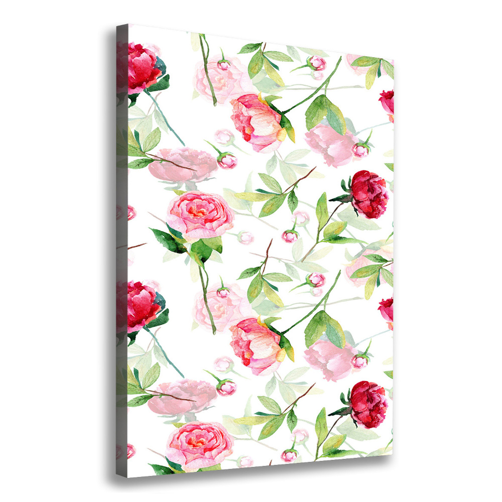 Tableau mural sur toile Roses et pivoines