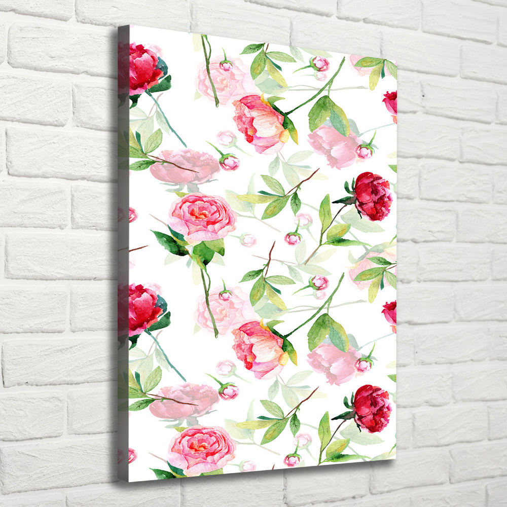 Tableau mural sur toile Roses et pivoines