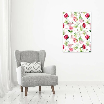 Tableau mural sur toile Roses et pivoines