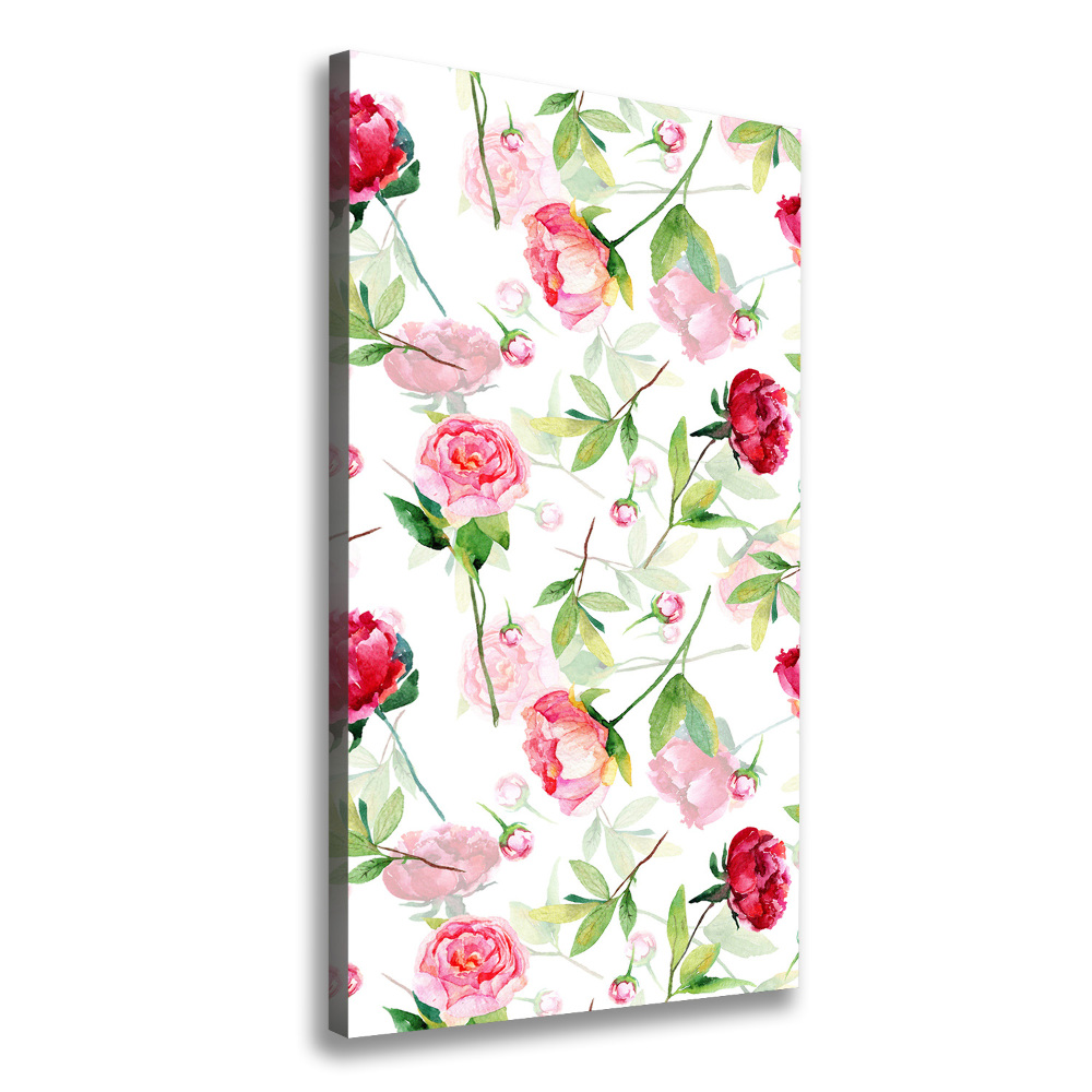 Tableau mural sur toile Roses et pivoines