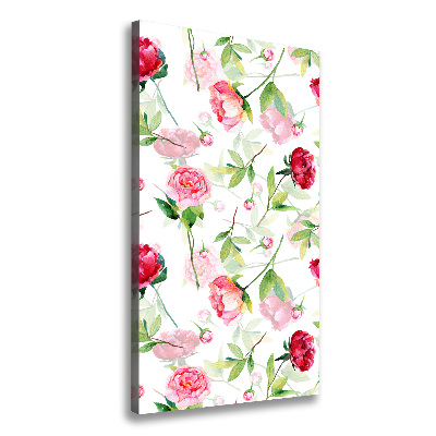 Tableau mural sur toile Roses et pivoines