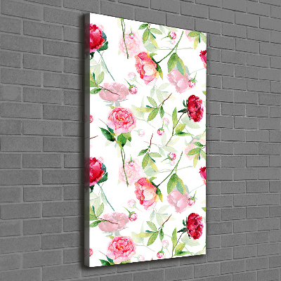 Tableau mural sur toile Roses et pivoines