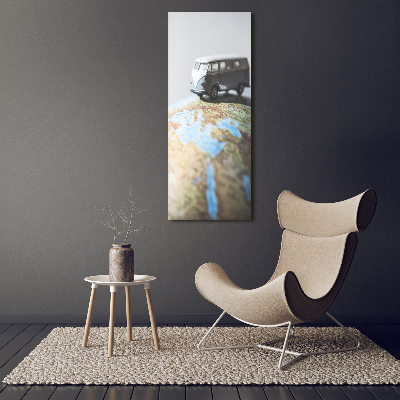 Tableau mural sur toile Fourgonnette sur un globe