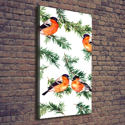 Tableau mural sur toile Redwing et conifères