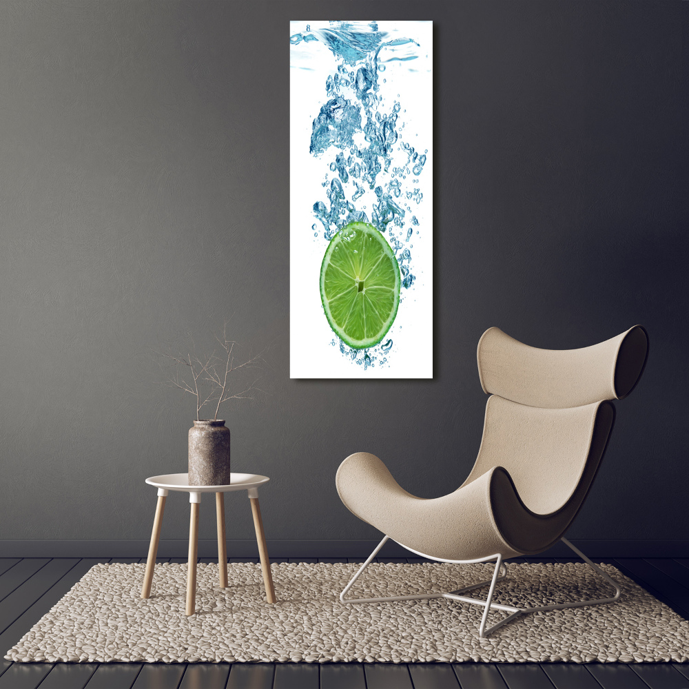 Tableau mural sur toile Citron vert sous l'eau