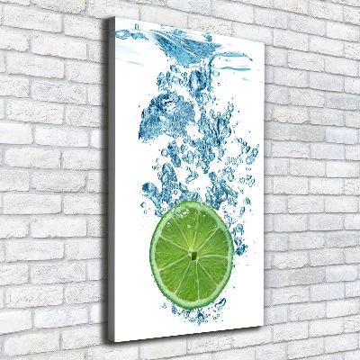 Tableau mural sur toile Citron vert sous l'eau