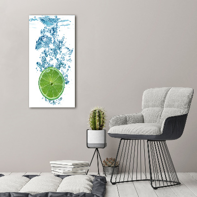 Tableau mural sur toile Citron vert sous l'eau