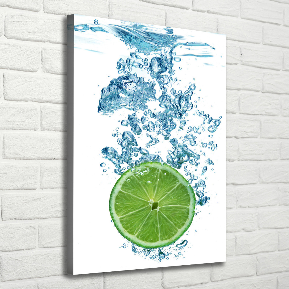 Tableau mural sur toile Citron vert sous l'eau