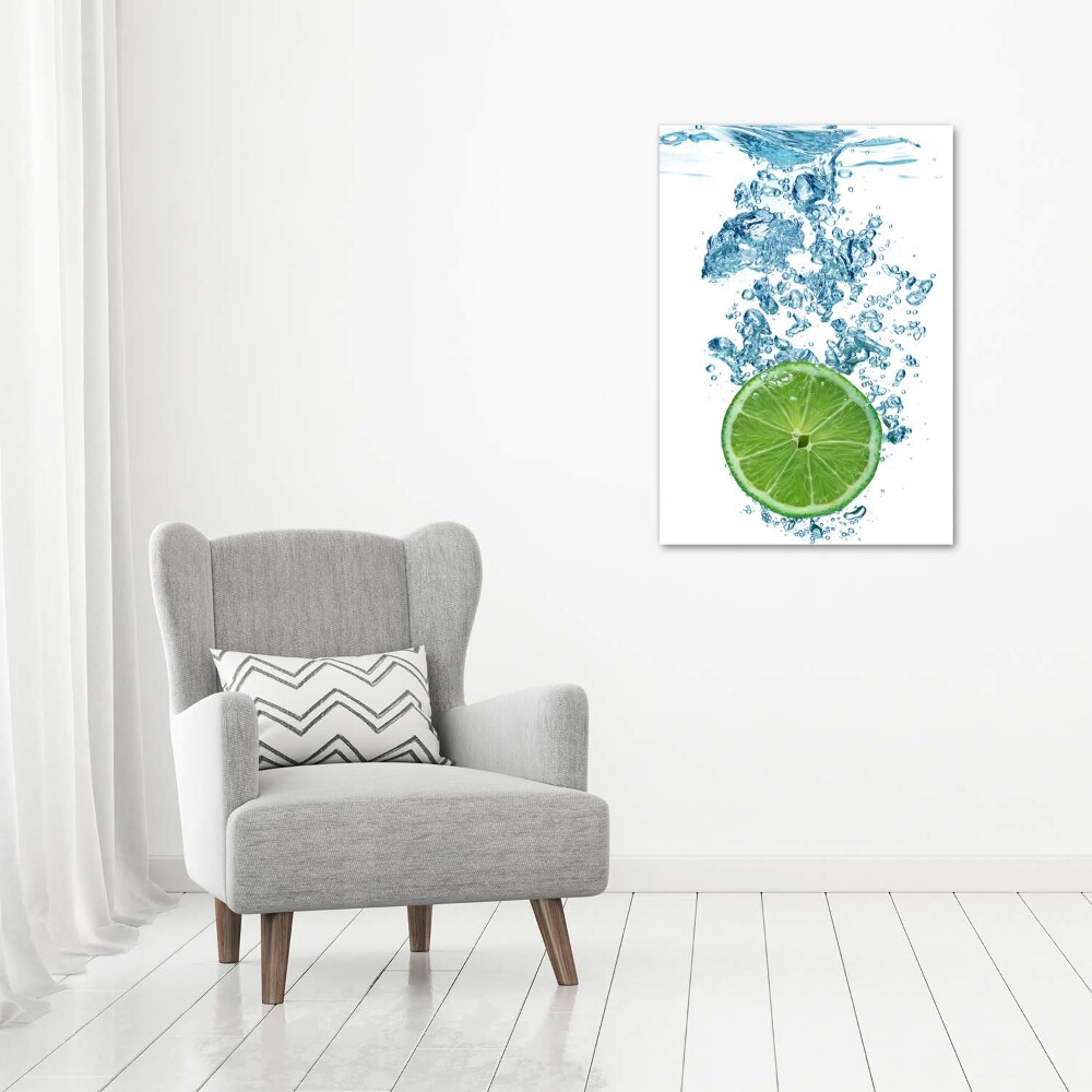 Tableau mural sur toile Citron vert sous l'eau