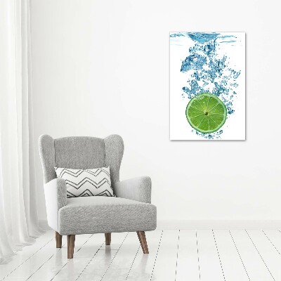 Tableau mural sur toile Citron vert sous l'eau