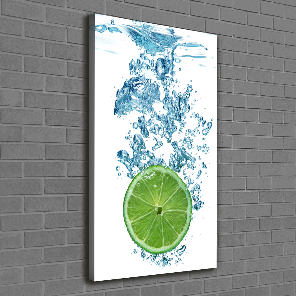 Tableau mural sur toile Citron vert sous l'eau