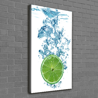 Tableau mural sur toile Citron vert sous l'eau