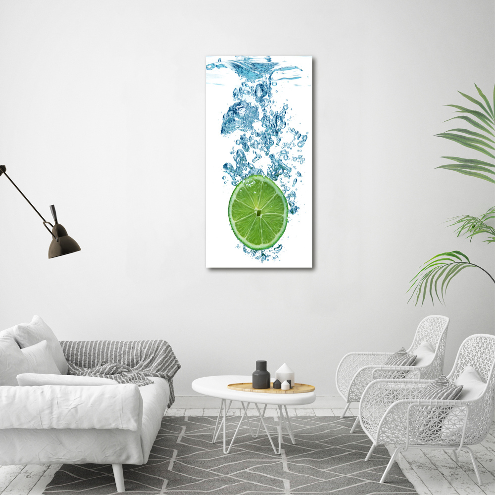 Tableau mural sur toile Citron vert sous l'eau