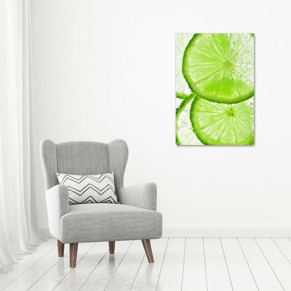 Tableau photo sur toile Citron vert sous l'eau