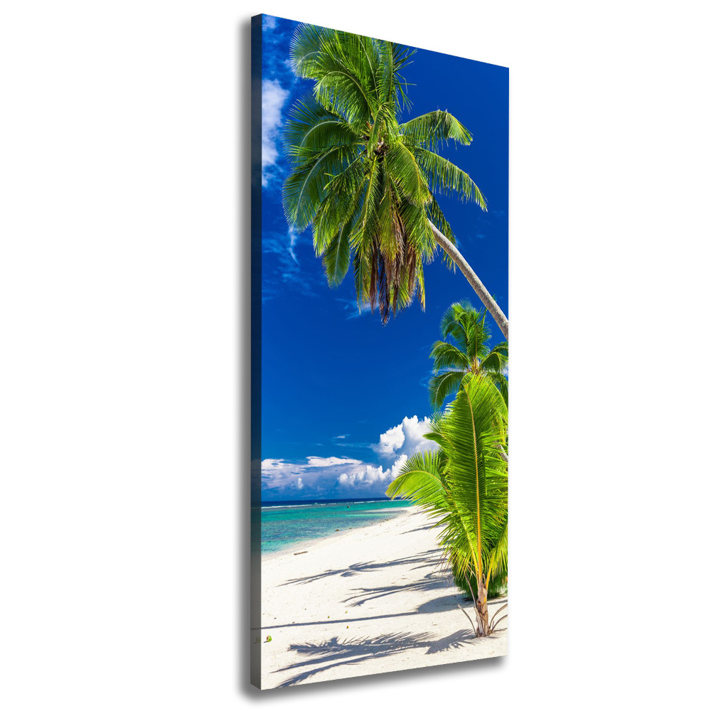 Tableau imprimé sur toile Plage exotique palmiers