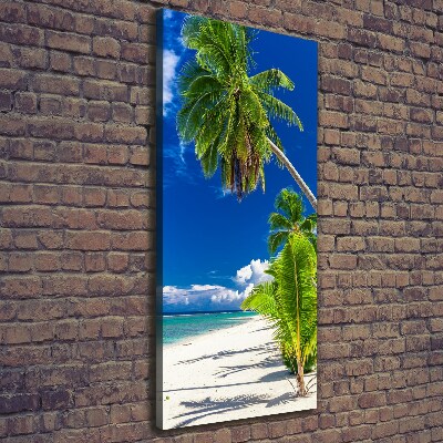 Tableau imprimé sur toile Plage exotique palmiers