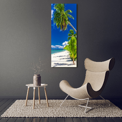 Tableau imprimé sur toile Plage exotique palmiers