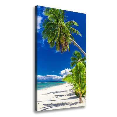 Tableau imprimé sur toile Plage exotique palmiers