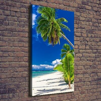 Tableau imprimé sur toile Plage exotique palmiers