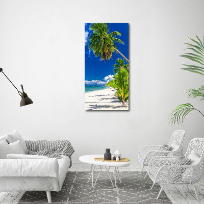 Tableau imprimé sur toile Plage exotique palmiers