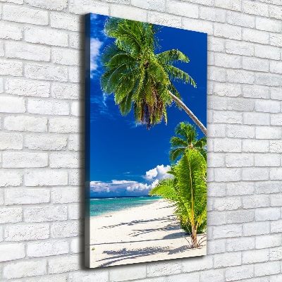 Tableau imprimé sur toile Plage exotique palmiers