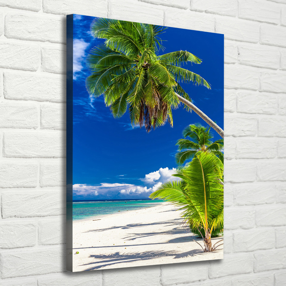 Tableau imprimé sur toile Plage exotique palmiers