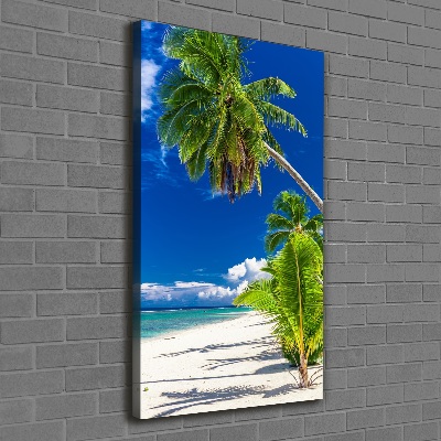 Tableau imprimé sur toile Plage exotique palmiers