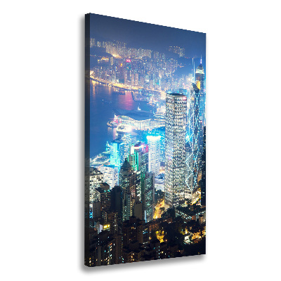 Tableau toile imprimée Hong Kong de nuit