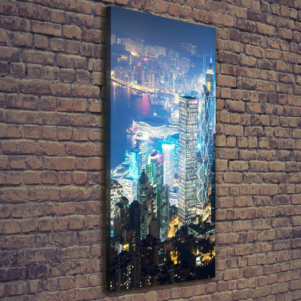 Tableau toile imprimée Hong Kong de nuit