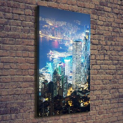 Tableau toile imprimée Hong Kong de nuit