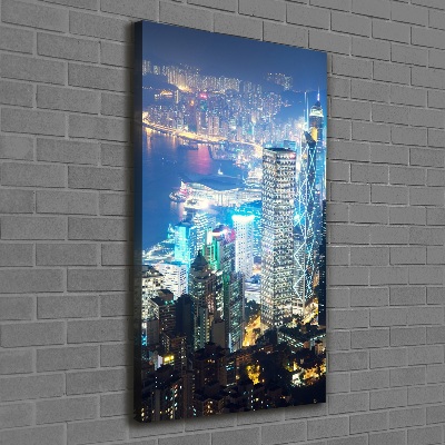 Tableau toile imprimée Hong Kong de nuit