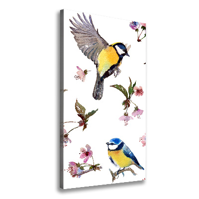 Tableau toile imprimée Oiseaux et fleurs