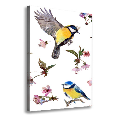 Tableau toile imprimée Oiseaux et fleurs