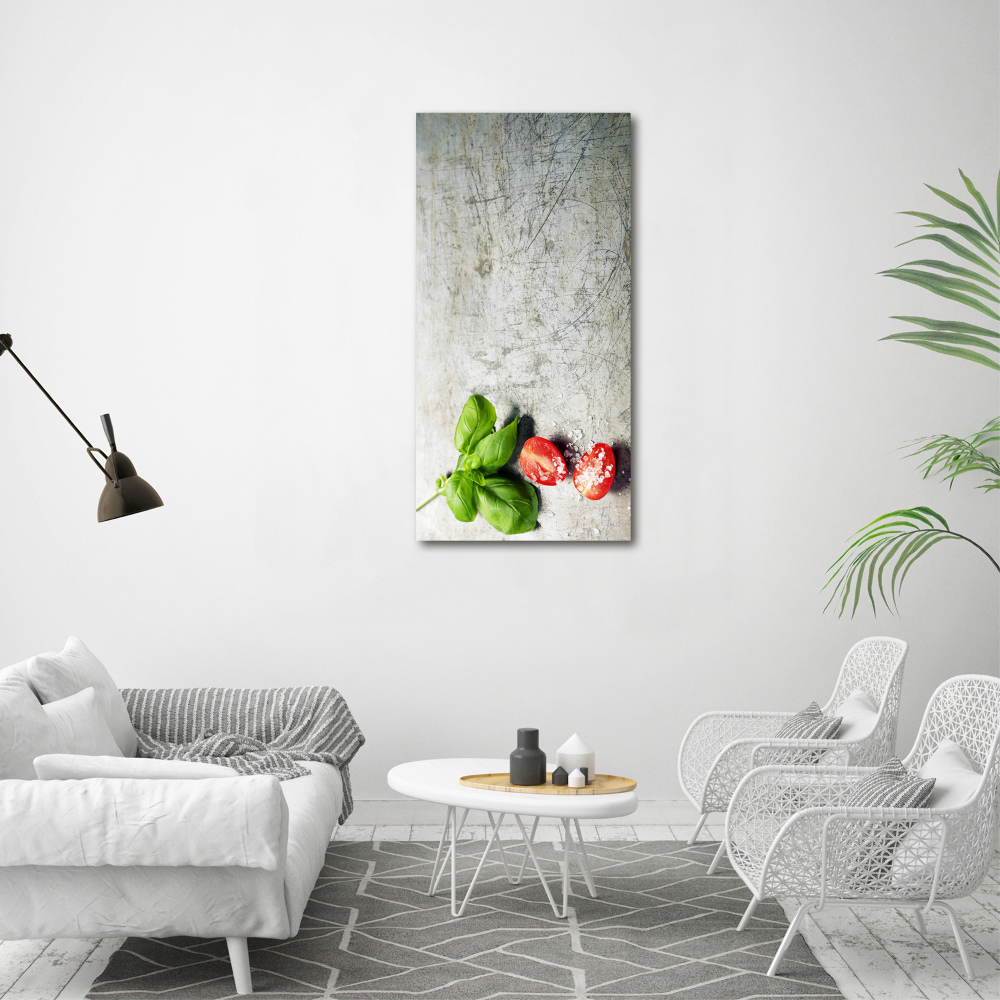 Tableau photo sur toile Tomates et basilic