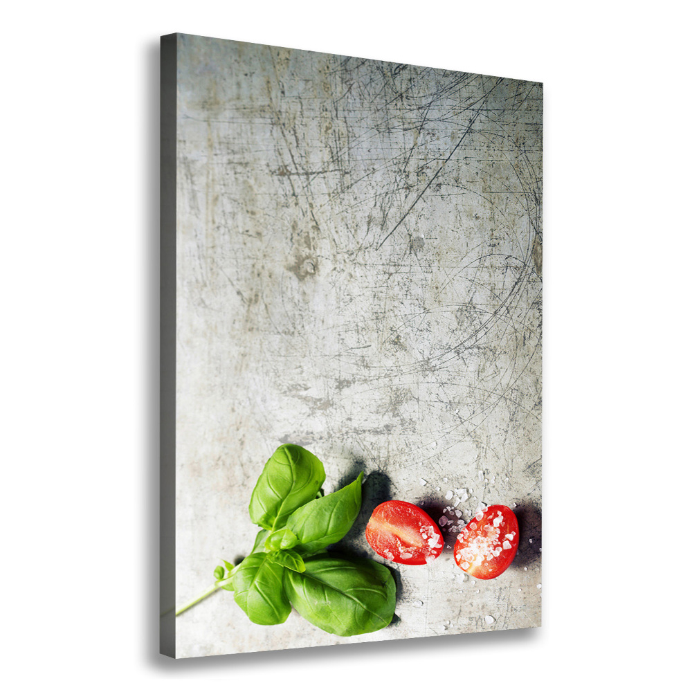 Tableau photo sur toile Tomates et basilic