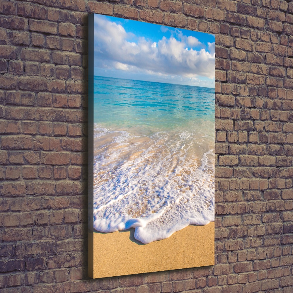 Tableau mural sur toile Plage tropicale palmiers