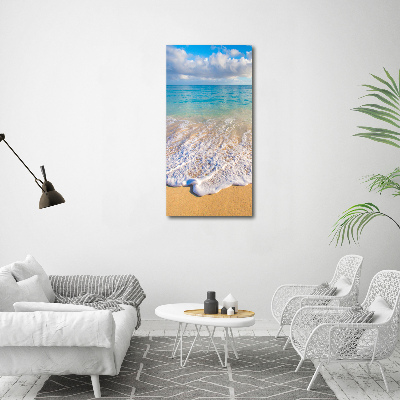 Tableau mural sur toile Plage tropicale palmiers