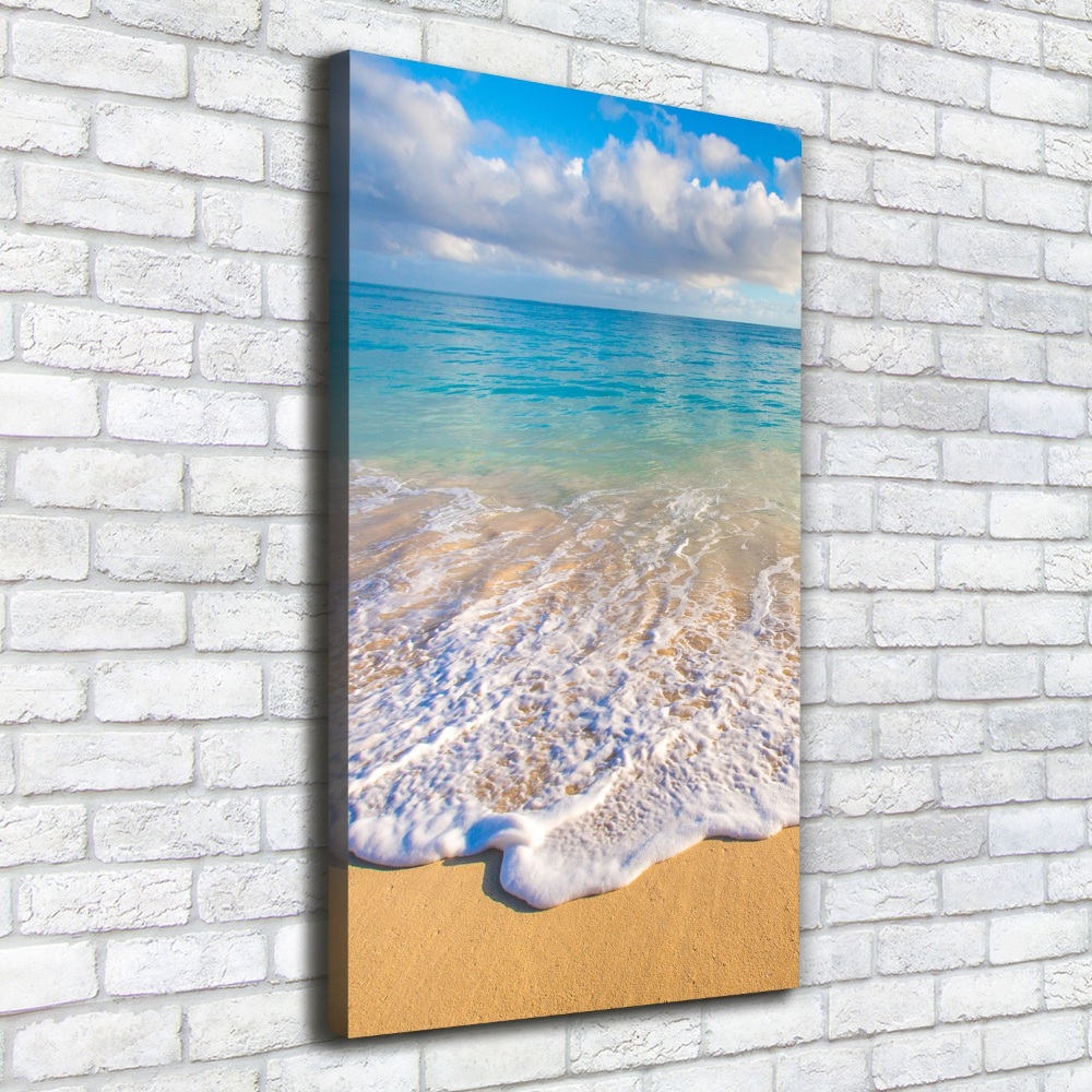 Tableau mural sur toile Plage tropicale palmiers