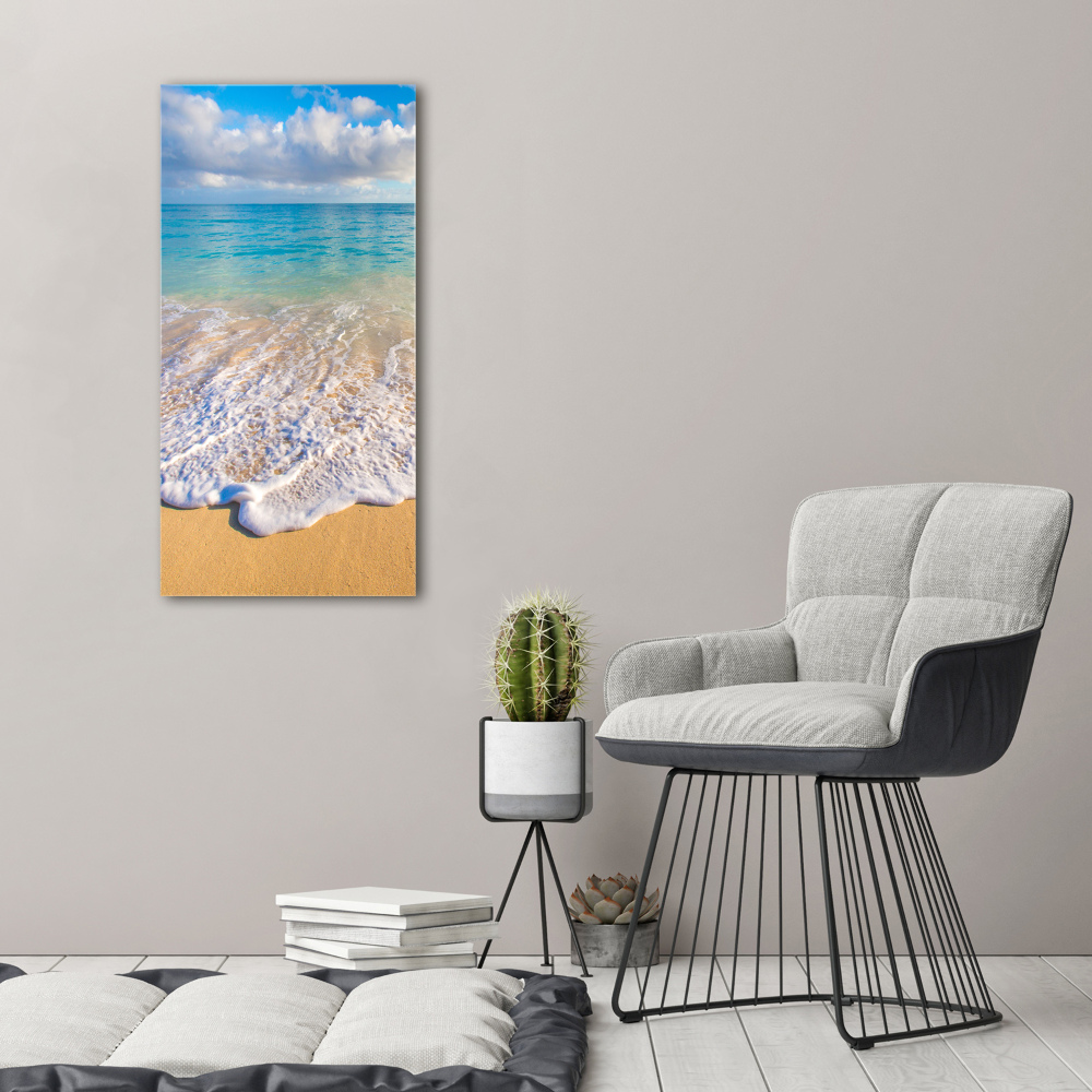 Tableau mural sur toile Plage tropicale palmiers