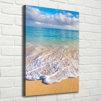 Tableau mural sur toile Plage tropicale palmiers