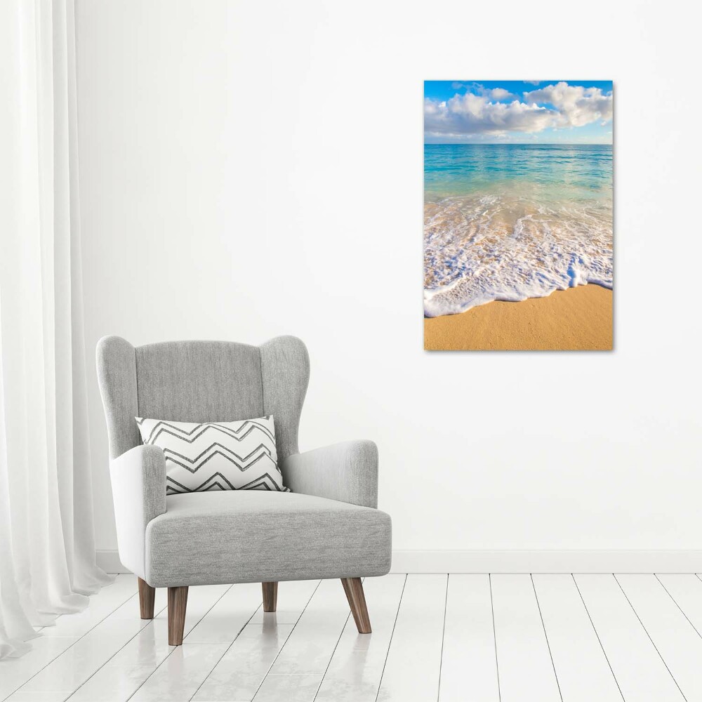 Tableau mural sur toile Plage tropicale palmiers