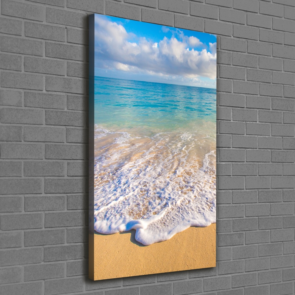 Tableau mural sur toile Plage tropicale palmiers