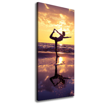 Tableau mural sur toile Yoga sur la plage