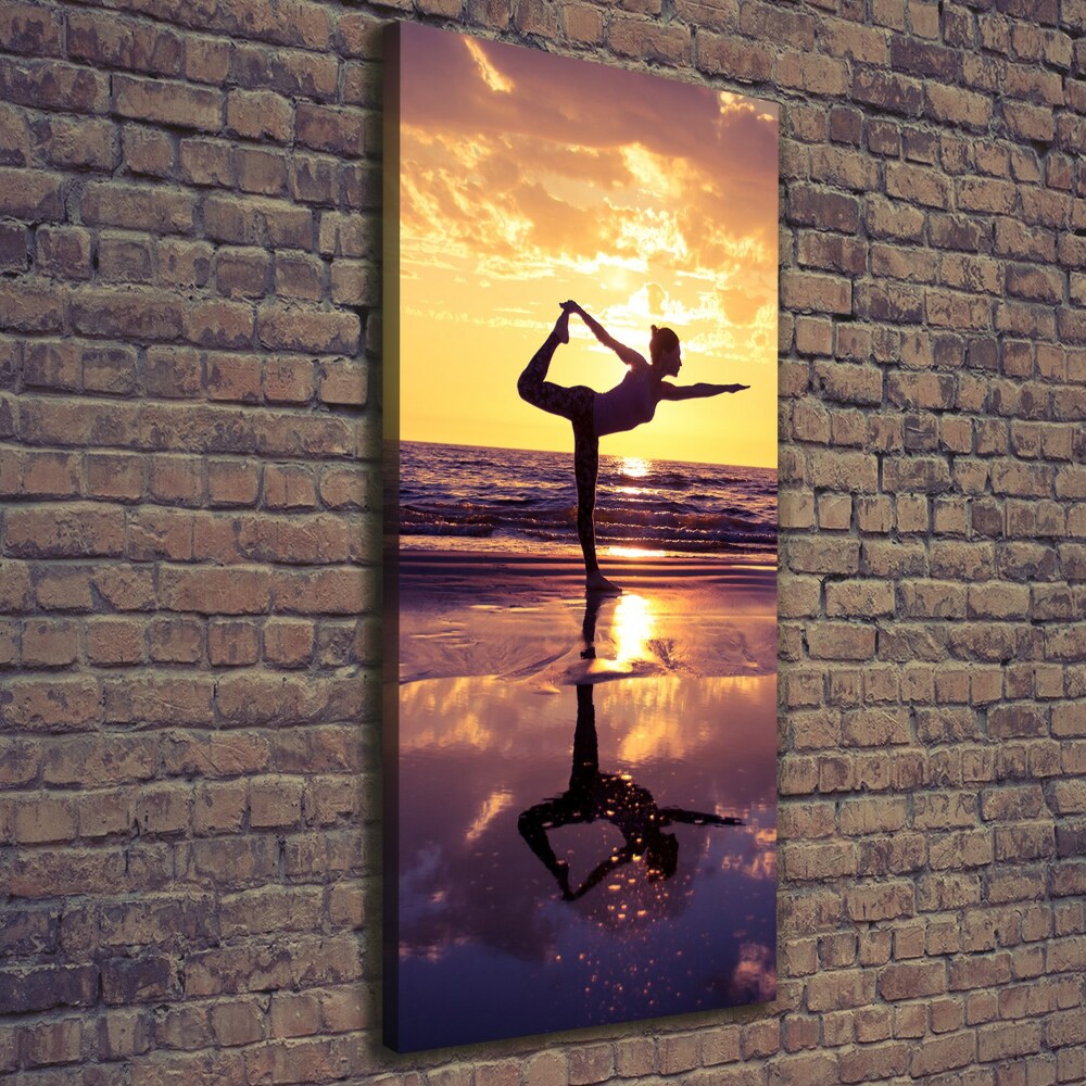 Tableau mural sur toile Yoga sur la plage