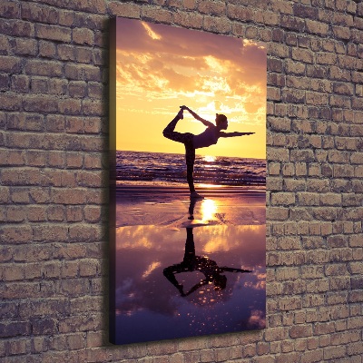 Tableau mural sur toile Yoga sur la plage