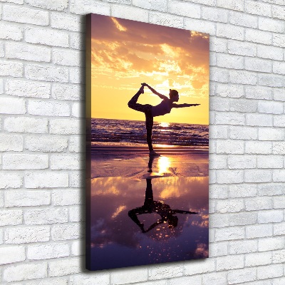 Tableau mural sur toile Yoga sur la plage